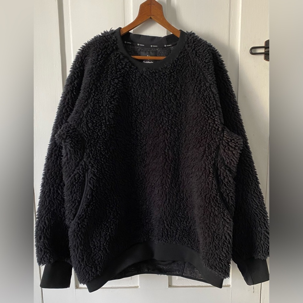 Goldwin Japan Navy BlueSherpa Fleece Pullover Oversized Crewneck Cozy Minimalist